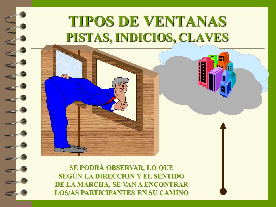 TIPOS DE VENTANAS PISTAS, INDICIOS, CLAVES