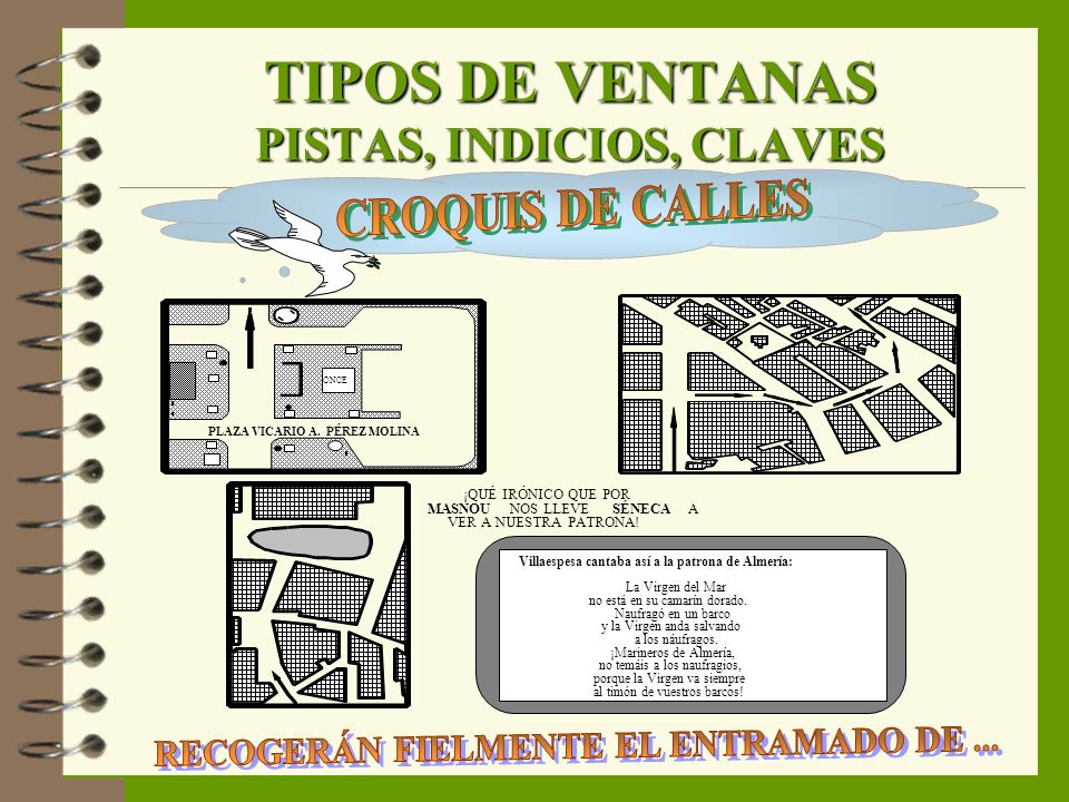 TIPOS DE VENTANAS PISTAS, INDICIOS, CLAVES