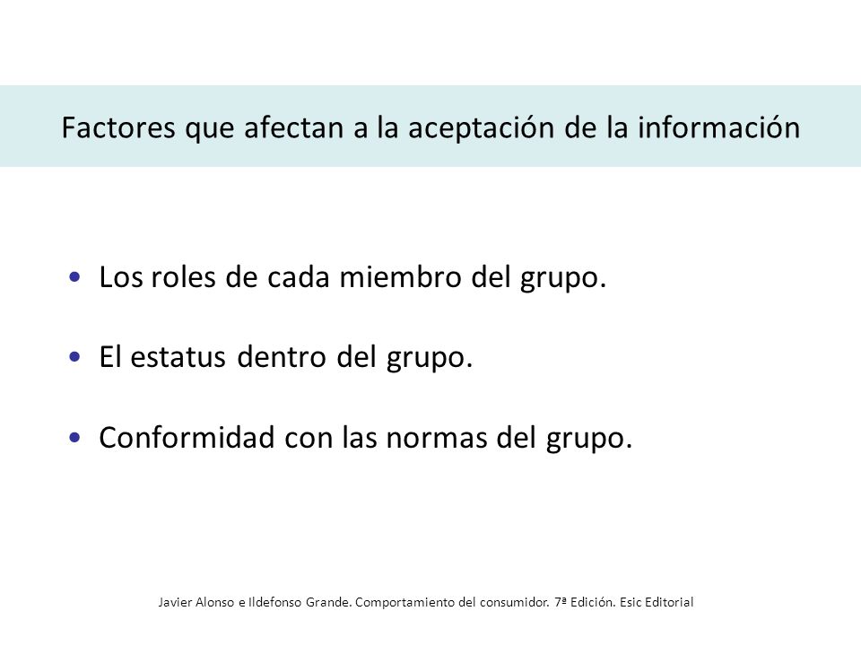 Factores que afectan a la aceptación de la información
