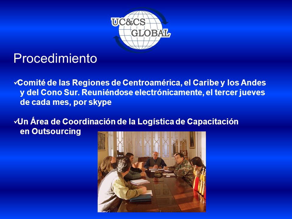 Procedimiento Comité de las Regiones de Centroamérica, el Caribe y los Andes. y del Cono Sur. Reuniéndose electrónicamente, el tercer jueves.