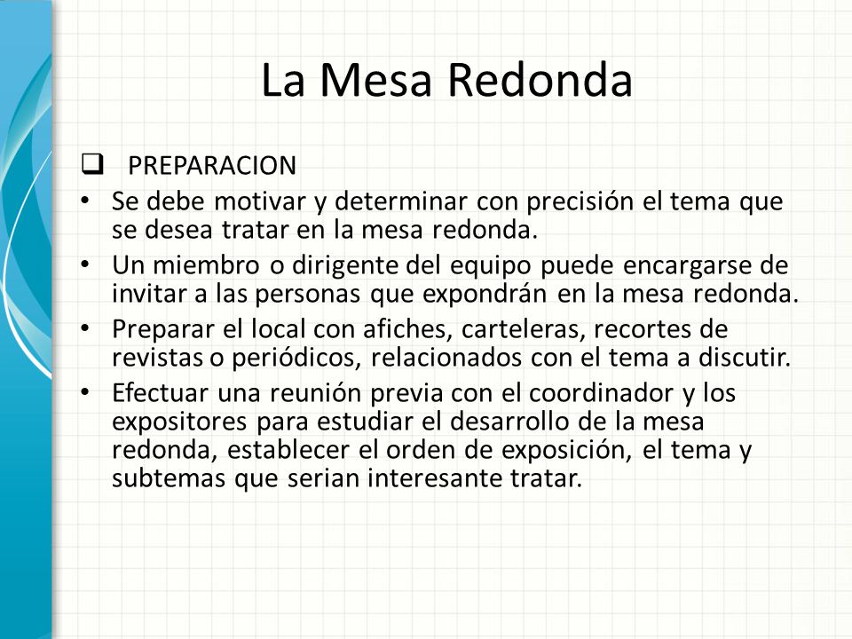 La Mesa Redonda Esta plantilla se puede usar como archivo de inicio para  presentar materiales educativos en un entorno de grupo. Secciones Para  agregar. - ppt descargar