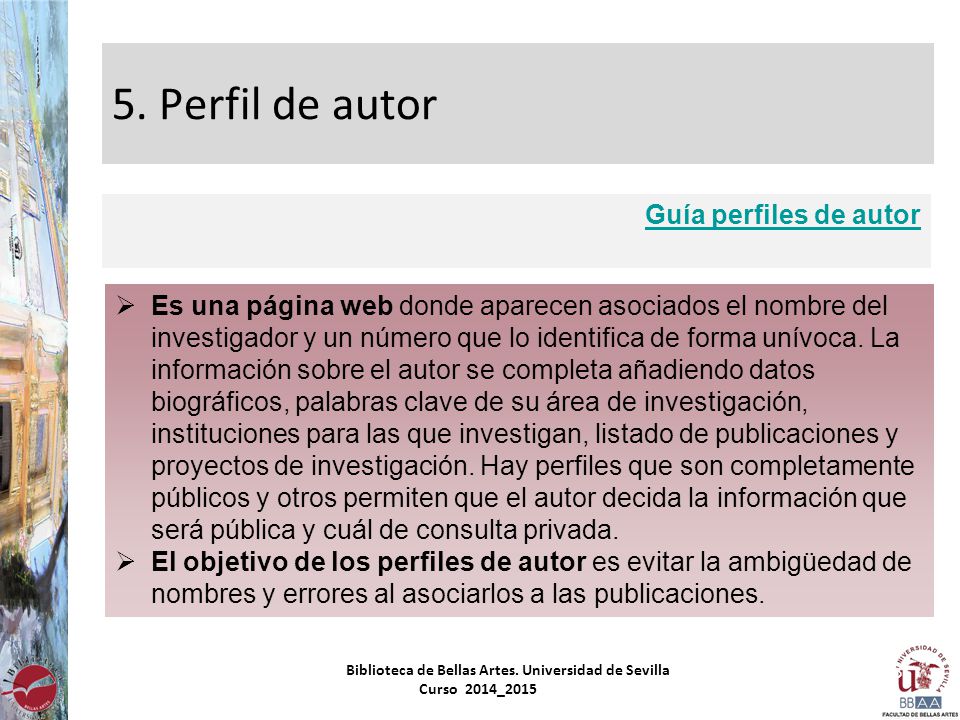 5. Perfil de autor Guía perfiles de autor