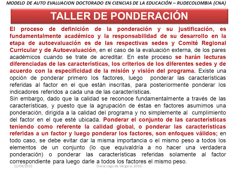 MODELO DE AUTO EVALUACION DOCTORADO EN CIENCIAS DE LA EDUCACIÓN – RUDECOLOMBIA (CNA)