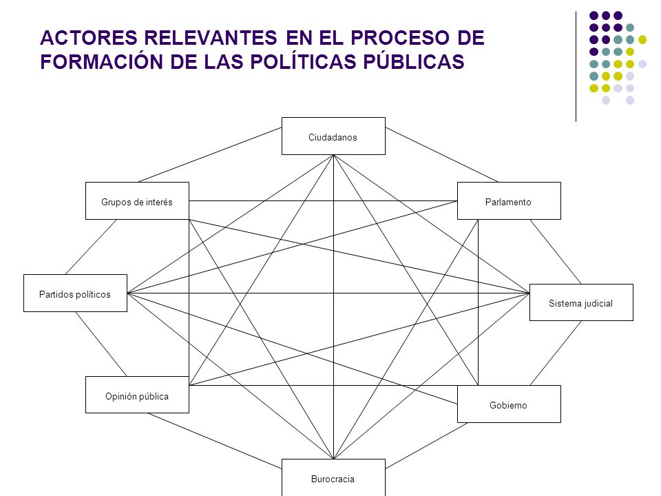 ACTORES RELEVANTES EN EL PROCESO DE FORMACIÓN DE LAS POLÍTICAS PÚBLICAS