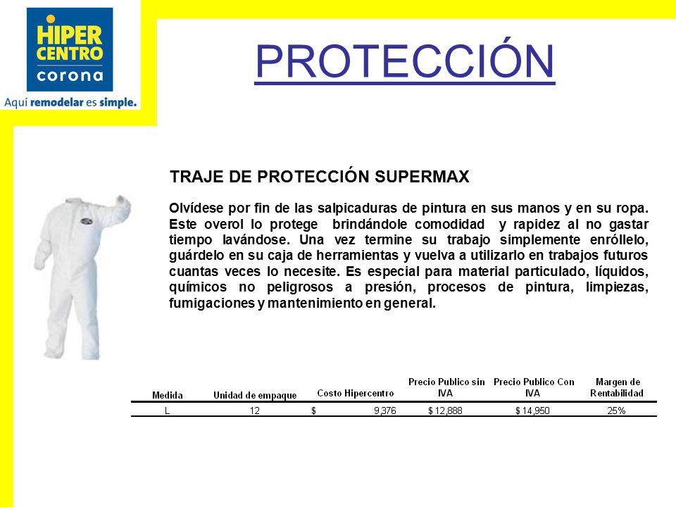 PROTECCIÓN TRAJE DE PROTECCIÓN SUPERMAX