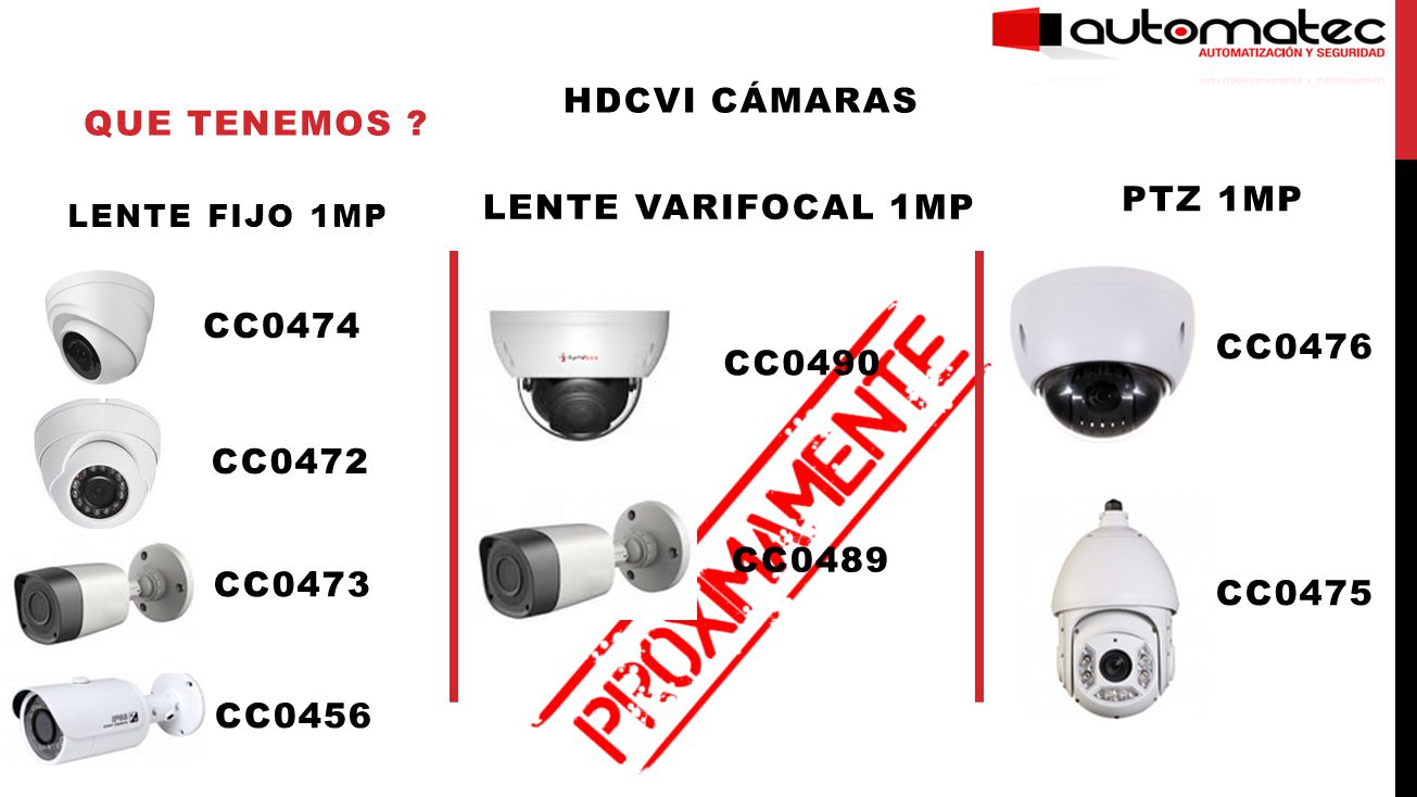 Que tenemos HDCVI Cámaras PTZ 1MP Lente Varifocal 1MP CC0474 CC0476