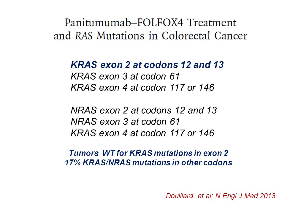 KRAS exon 2 at codons 12 and 13 KRAS exon 3 at codon 61