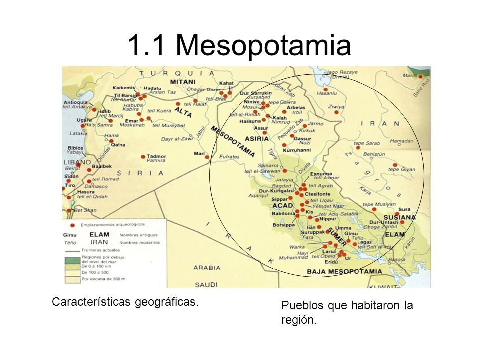 1.1 Mesopotamia Características geográficas.