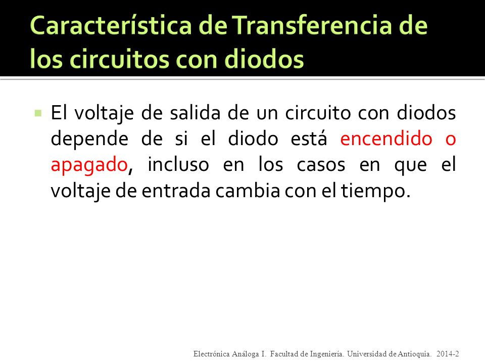 Característica de Transferencia de los circuitos con diodos