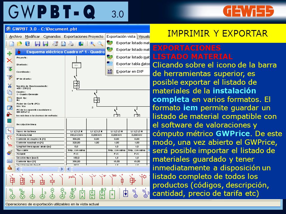 IMPRIMIR Y EXPORTAR EXPORTACIONES LISTADO MATERIAL