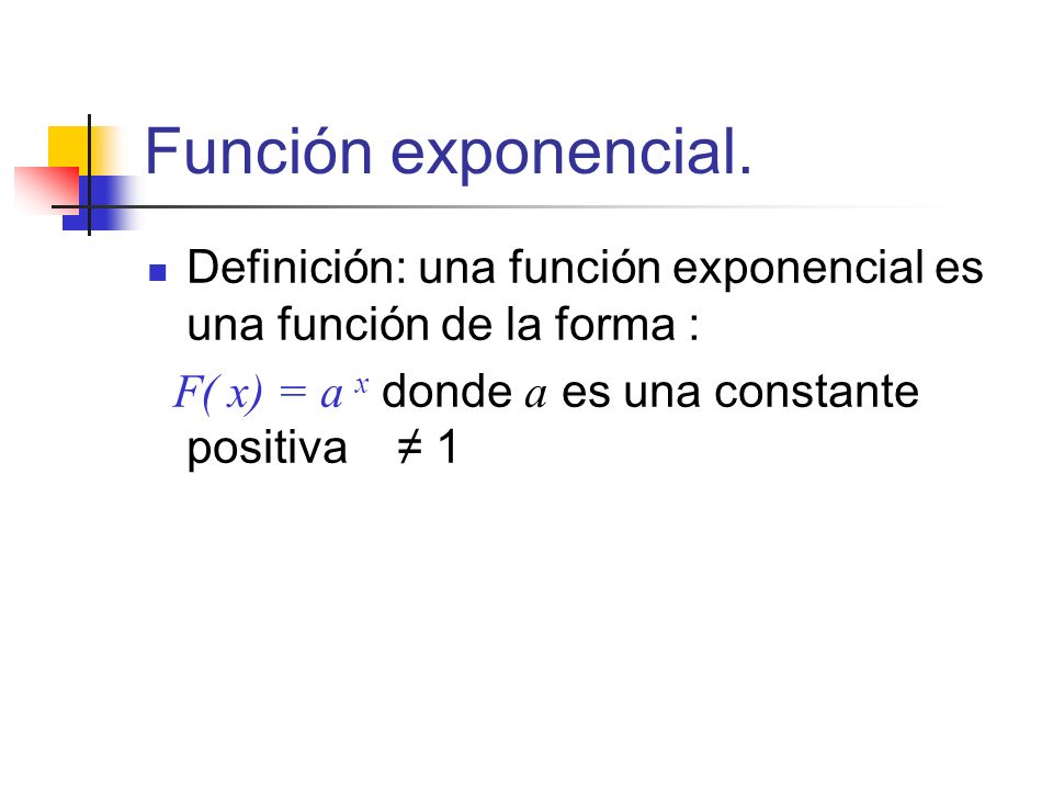 Función exponencial.