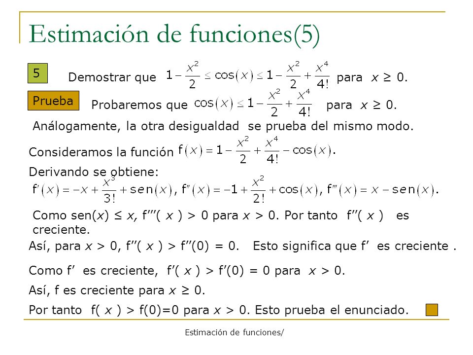 Estimación de funciones(5)