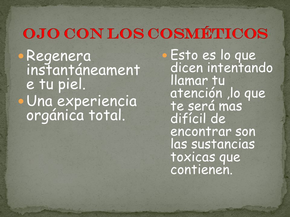 Regenera instantáneament e tu piel. Una experiencia orgánica total.