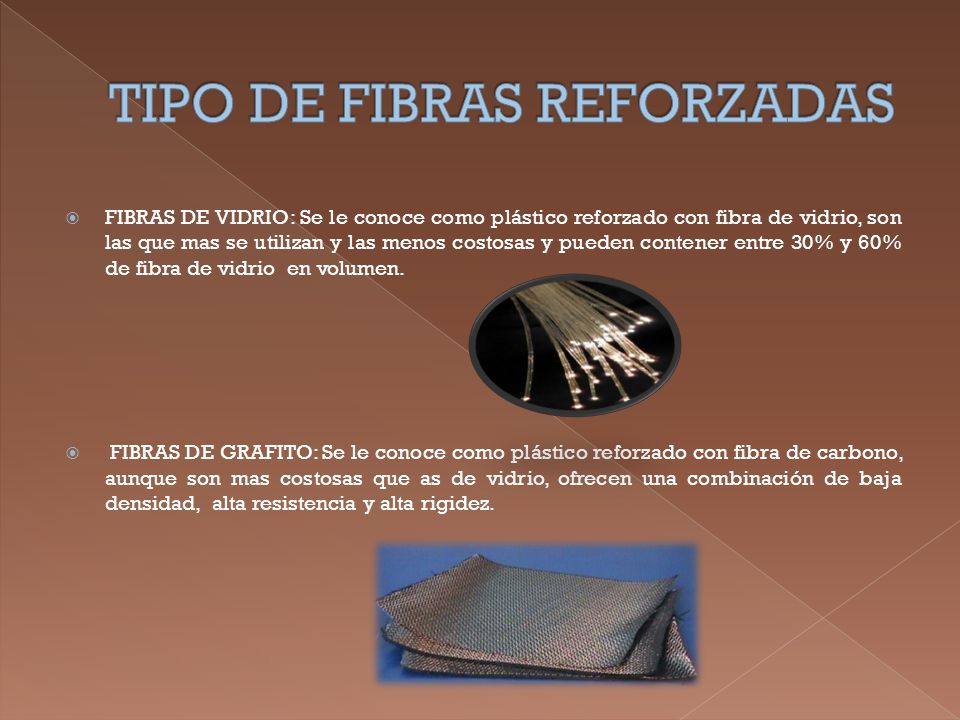 TIPO DE FIBRAS REFORZADAS