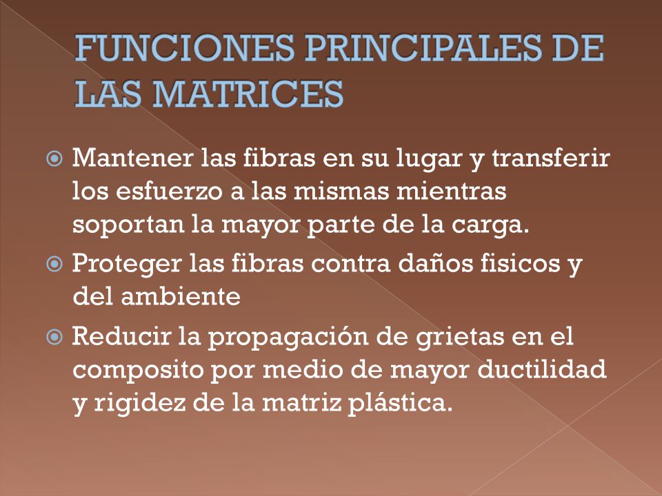 FUNCIONES PRINCIPALES DE LAS MATRICES