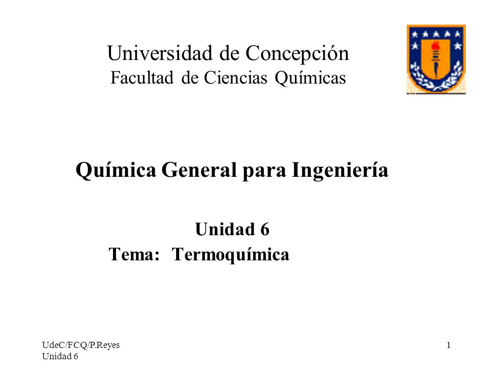 Universidad de Concepción Facultad de Ciencias Químicas