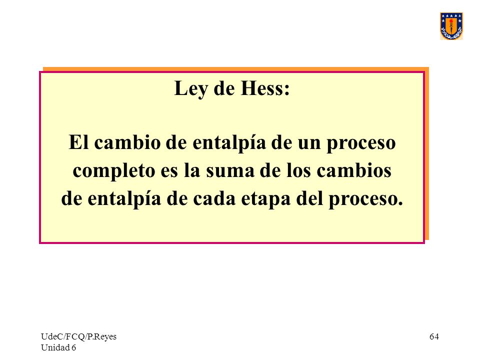 El cambio de entalpía de un proceso completo es la suma de los cambios