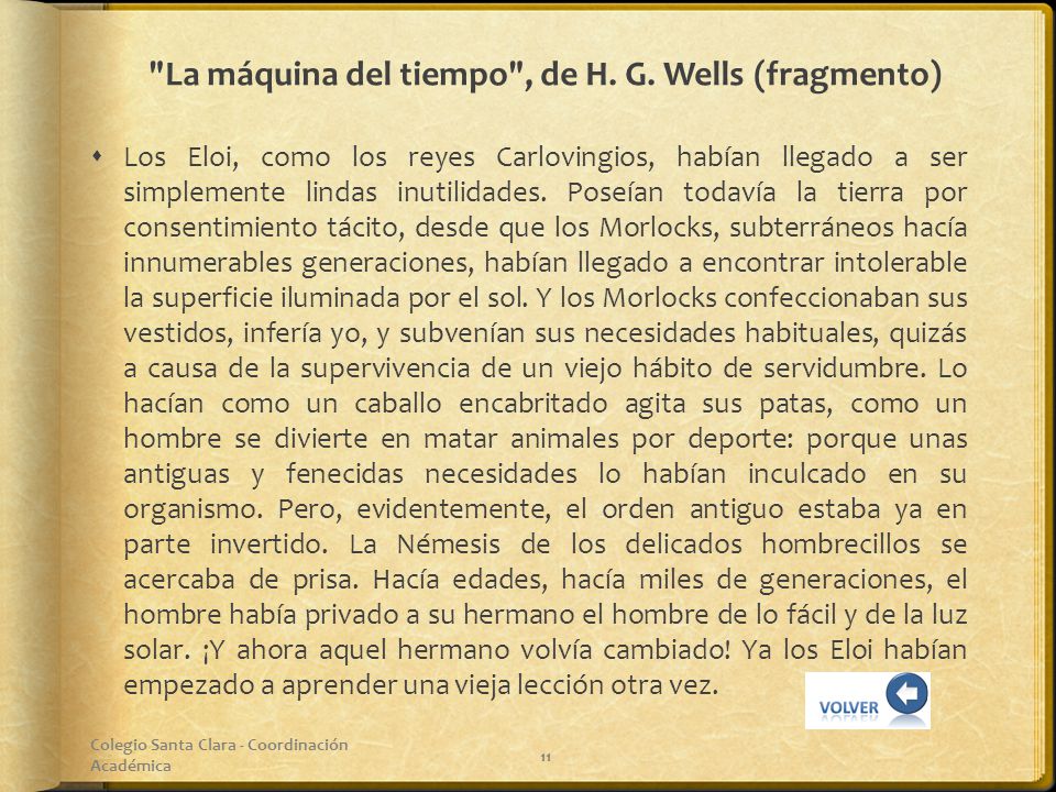 La máquina del tiempo , de H. G. Wells (fragmento)