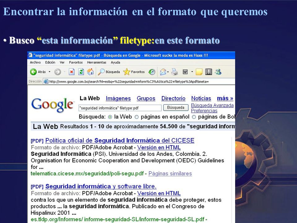 Encontrar la información en el formato que queremos