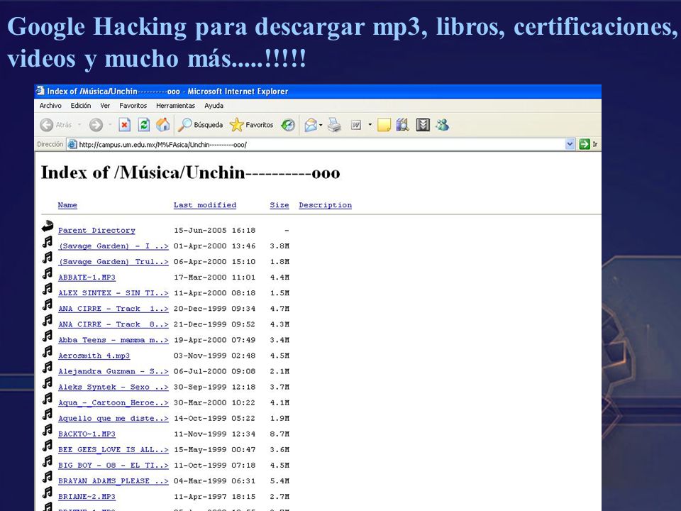 Google Hacking para descargar mp3, libros, certificaciones, videos y mucho más.....!!!!!