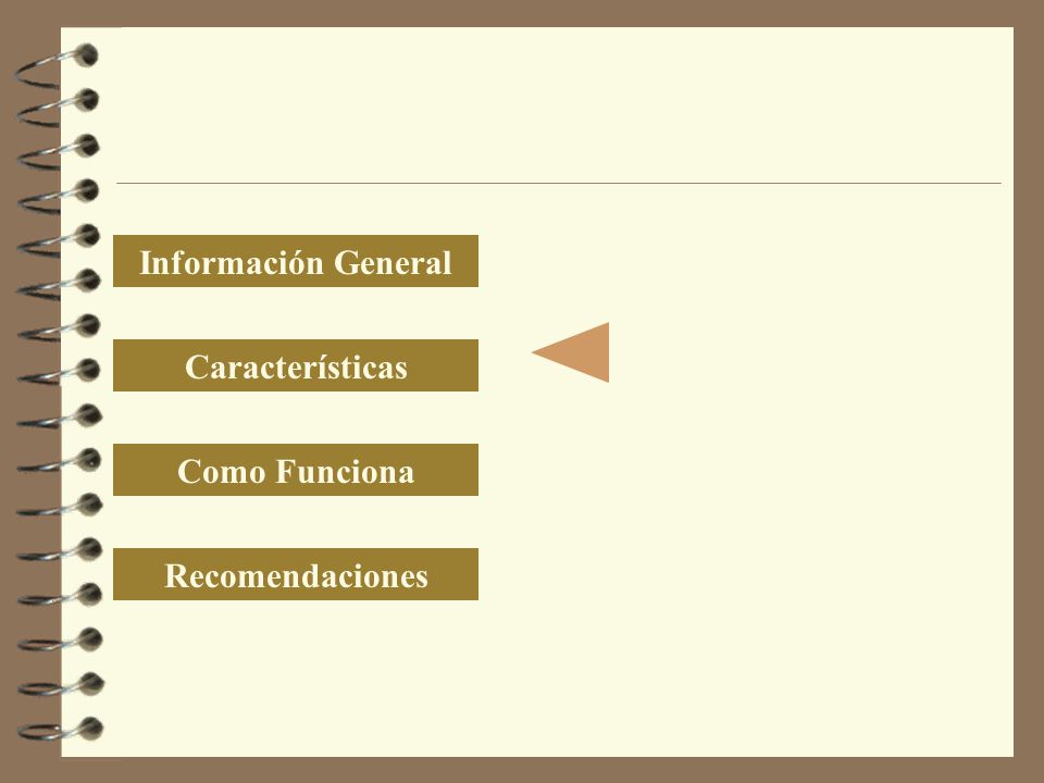 Información General Características Como Funciona Recomendaciones