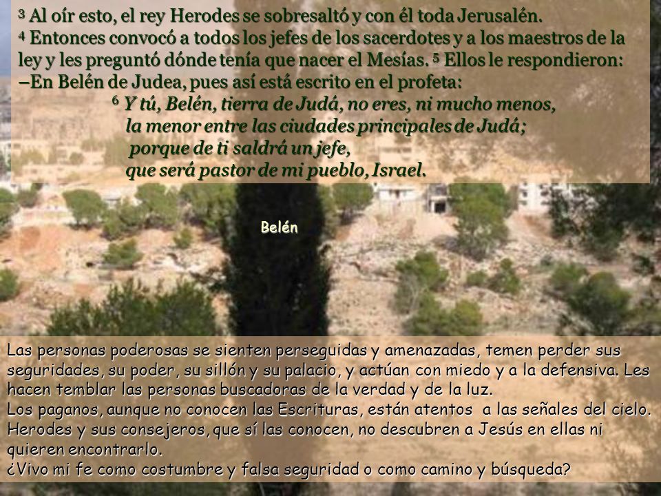 3 Al oír esto, el rey Herodes se sobresaltó y con él toda Jerusalén