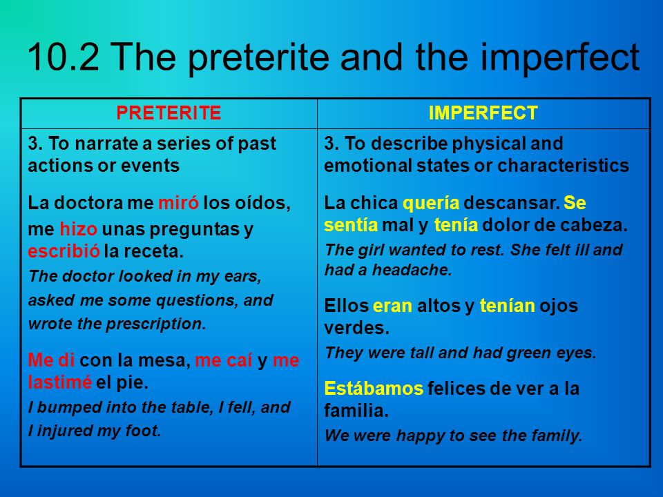 3. To narrate a series of past actions or events