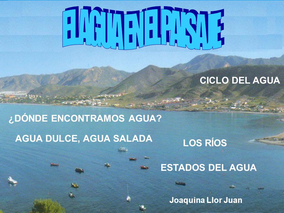 EL AGUA EN EL PAISAJE CICLO DEL AGUA ¿DÓNDE ENCONTRAMOS AGUA