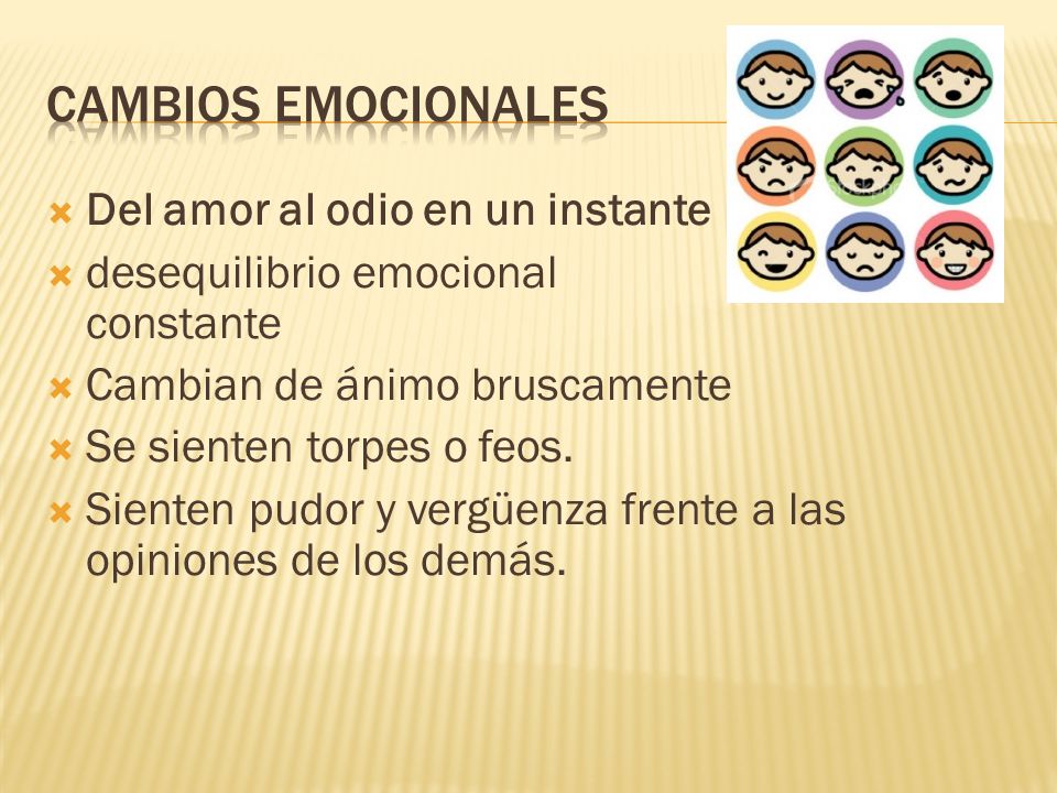 CAMBIOS EMOCIONALES Del amor al odio en un instante