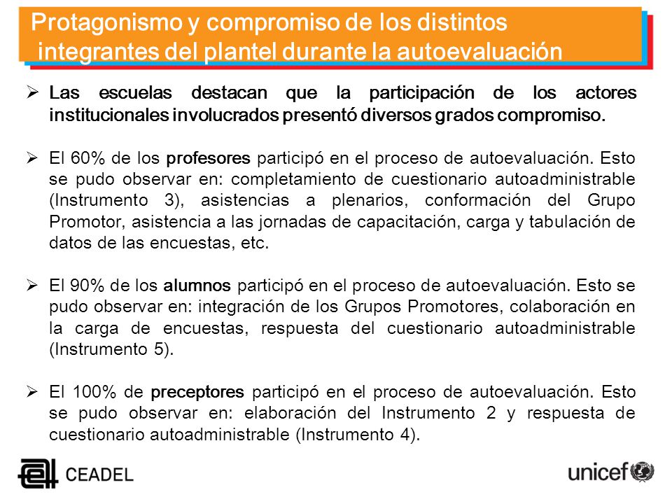 Protagonismo y compromiso de los distintos