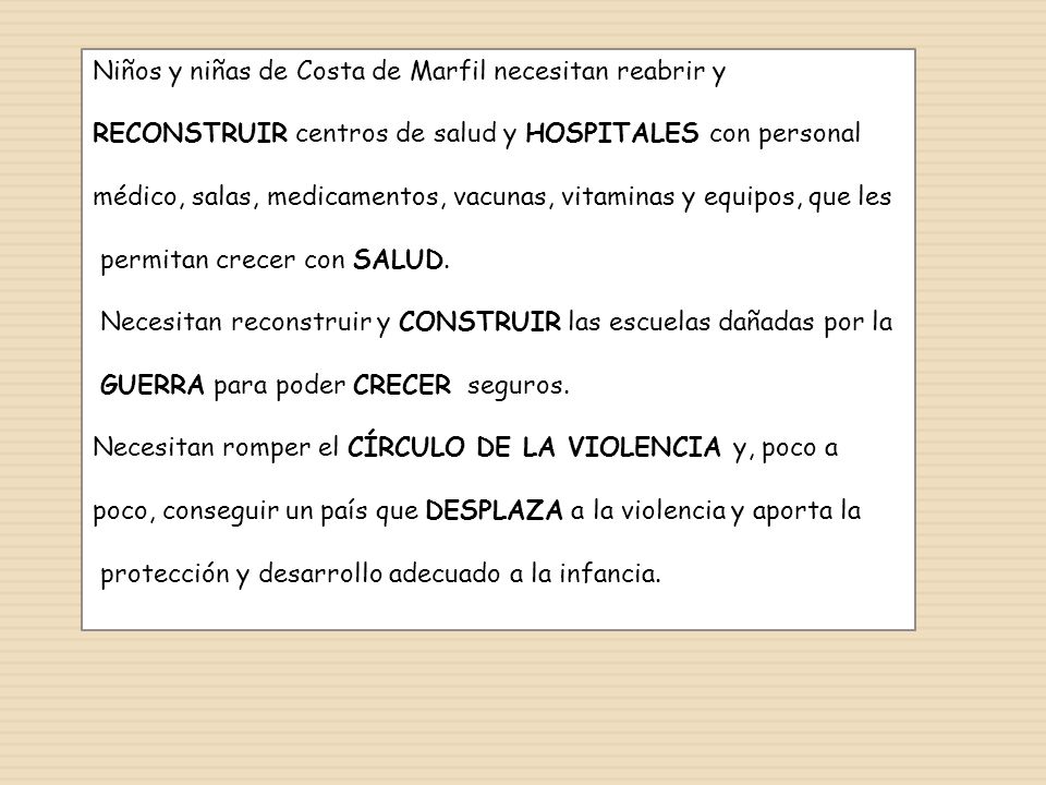 Niños y niñas de Costa de Marfil necesitan reabrir y