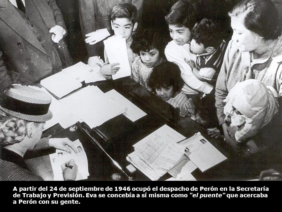 A partir del 24 de septiembre de 1946 ocupó el despacho de Perón en la Secretaría de Trabajo y Previsión.