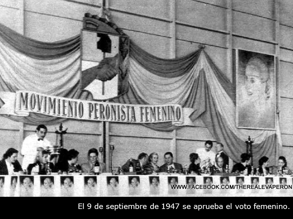 El 9 de septiembre de 1947 se aprueba el voto femenino.