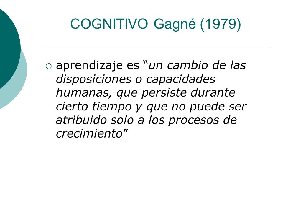 COGNITIVO Gagné (1979)