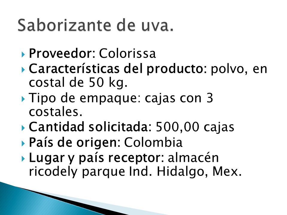 Saborizante de uva. Proveedor: Colorissa
