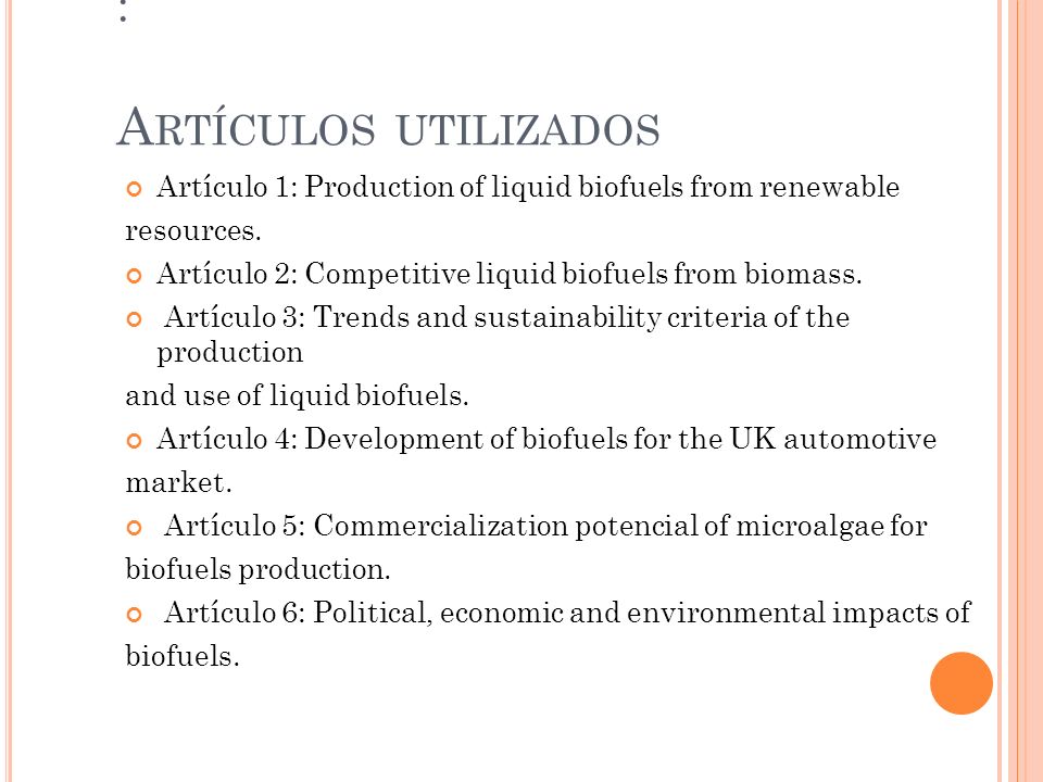 : Artículos utilizados
