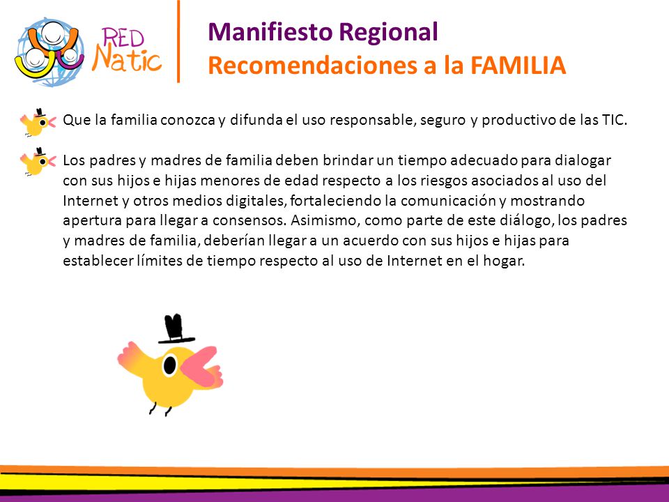Recomendaciones a la FAMILIA
