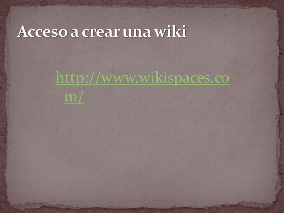 Acceso a crear una wiki   m/