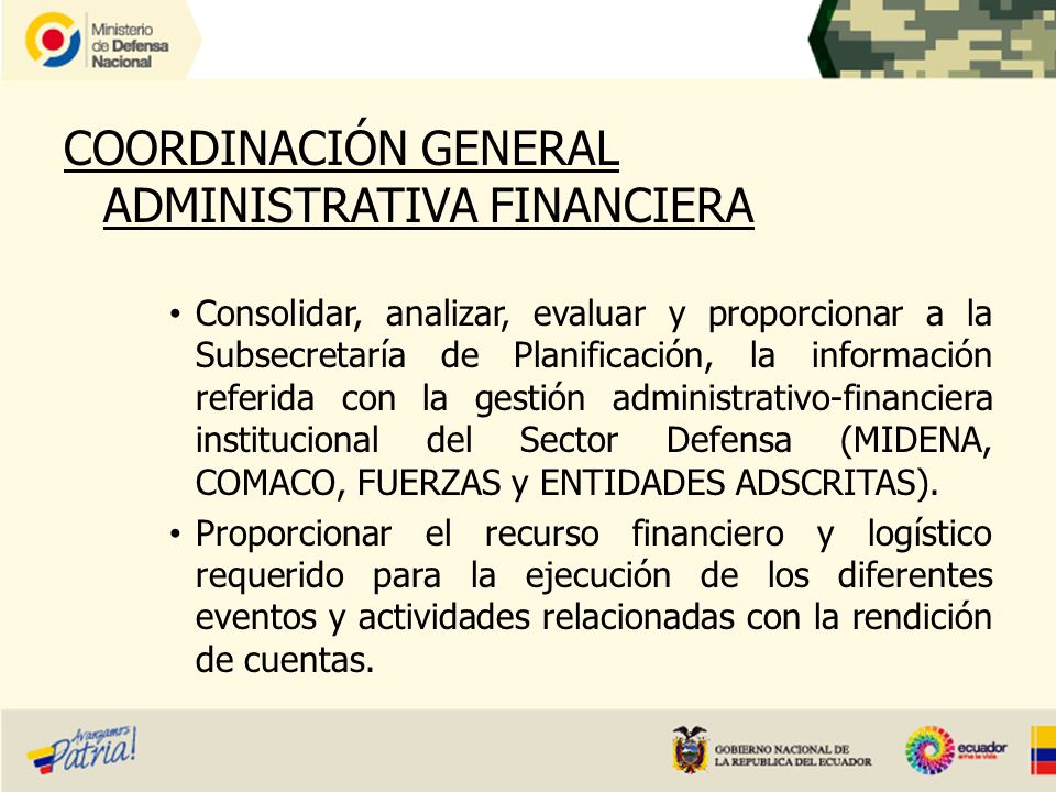 COORDINACIÓN GENERAL ADMINISTRATIVA FINANCIERA