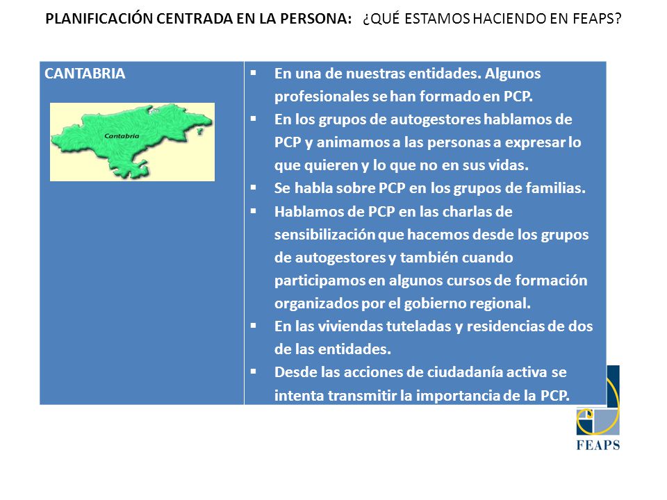 PLANIFICACIÓN CENTRADA EN LA PERSONA: ¿QUÉ ESTAMOS HACIENDO EN FEAPS