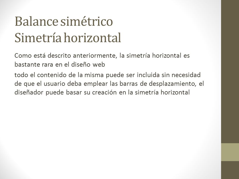 Balance simétrico Simetría horizontal