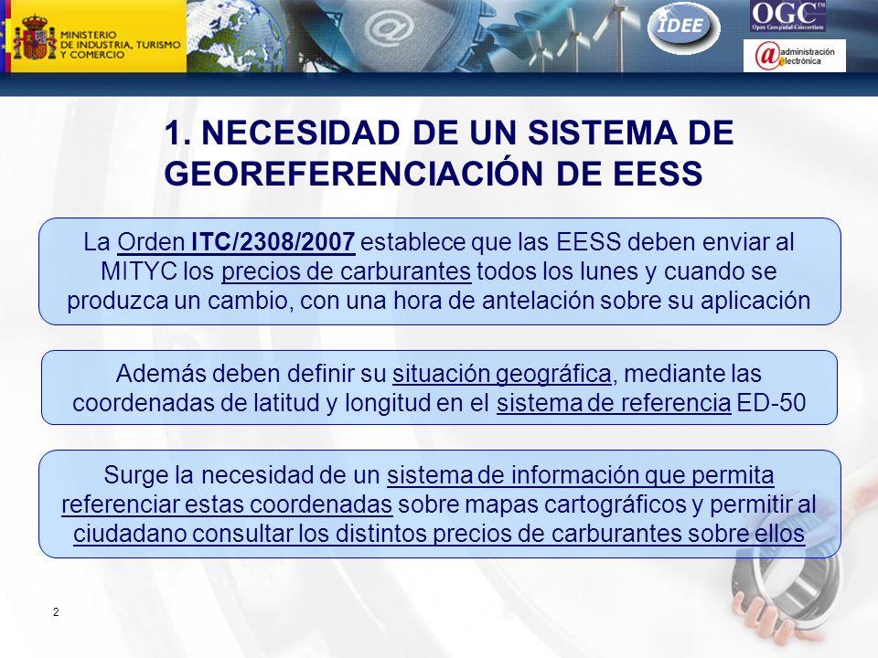 1. NECESIDAD DE UN SISTEMA DE GEOREFERENCIACIÓN DE EESS