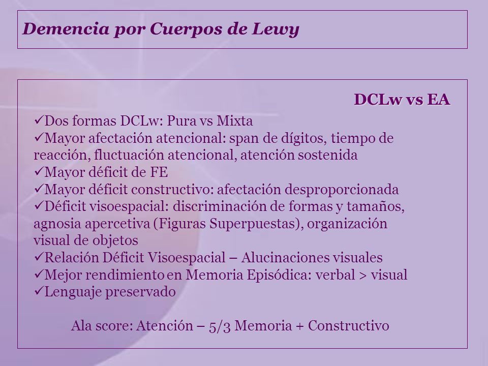 Ala score: Atención – 5/3 Memoria + Constructivo