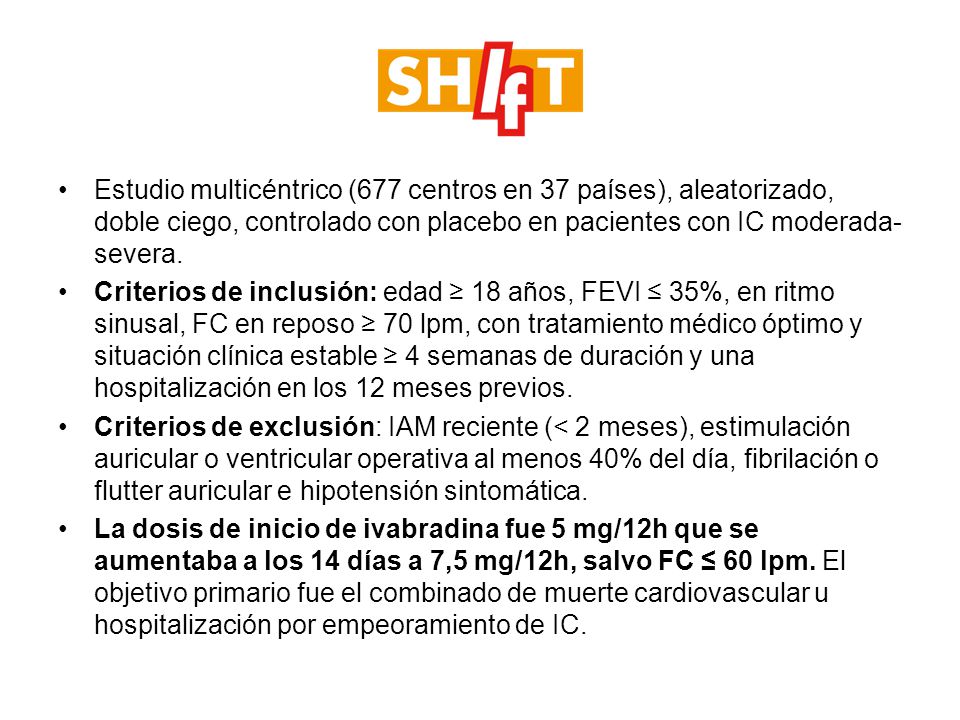 Estudio multicéntrico (677 centros en 37 países), aleatorizado, doble ciego, controlado con placebo en pacientes con IC moderada-severa.