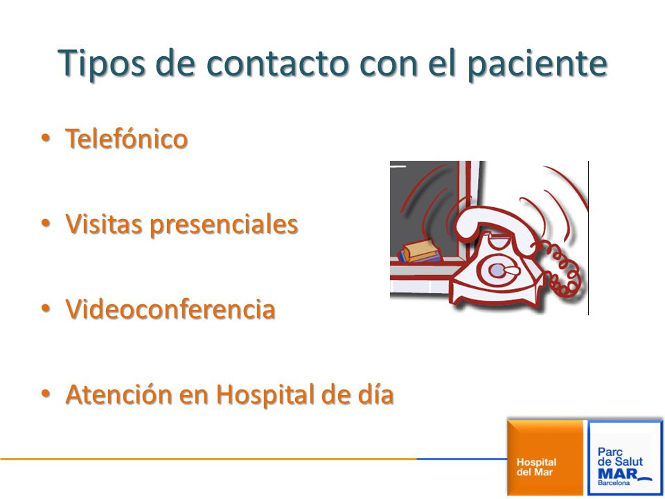 Tipos de contacto con el paciente