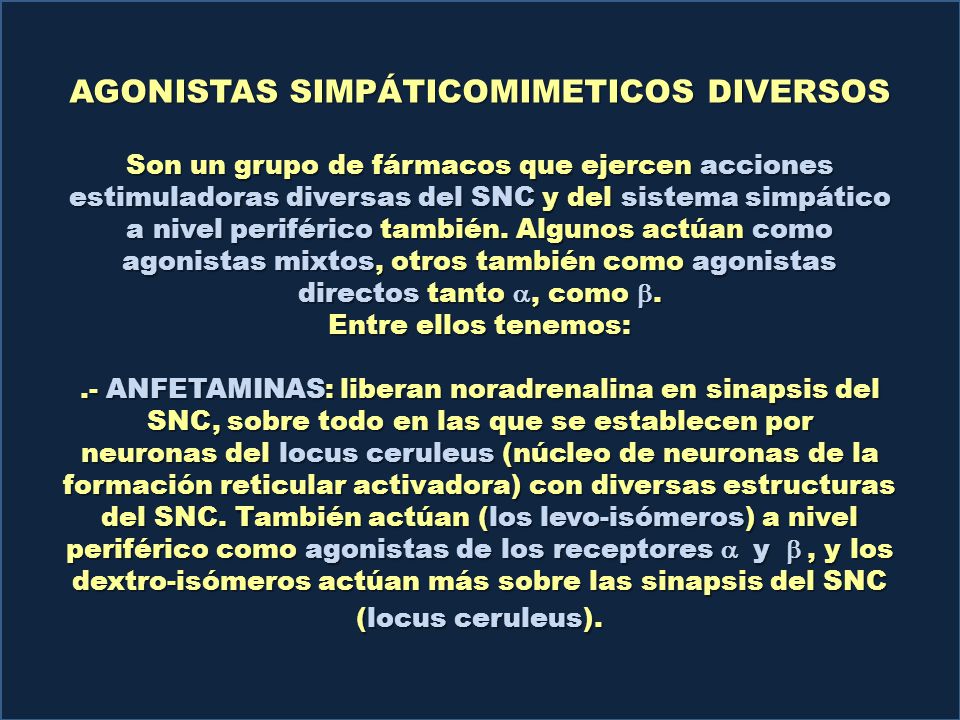 AGONISTAS SIMPÁTICOMIMETICOS DIVERSOS