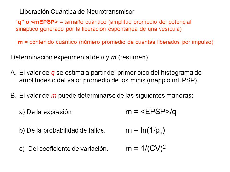 a) De la expresión m = <EPSP>/q