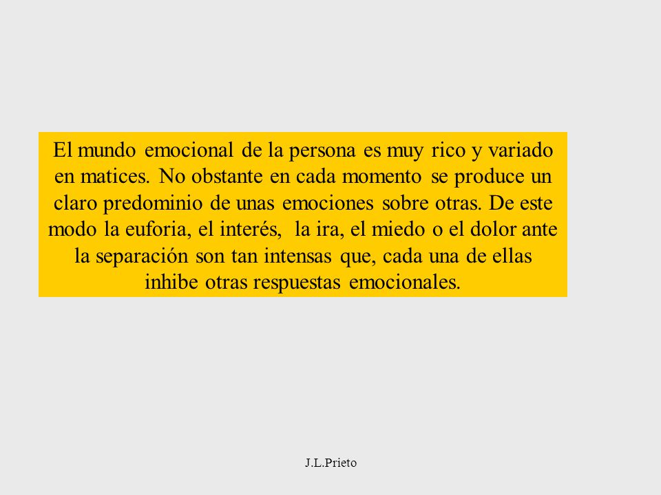 El mundo emocional de la persona es muy rico y variado en matices