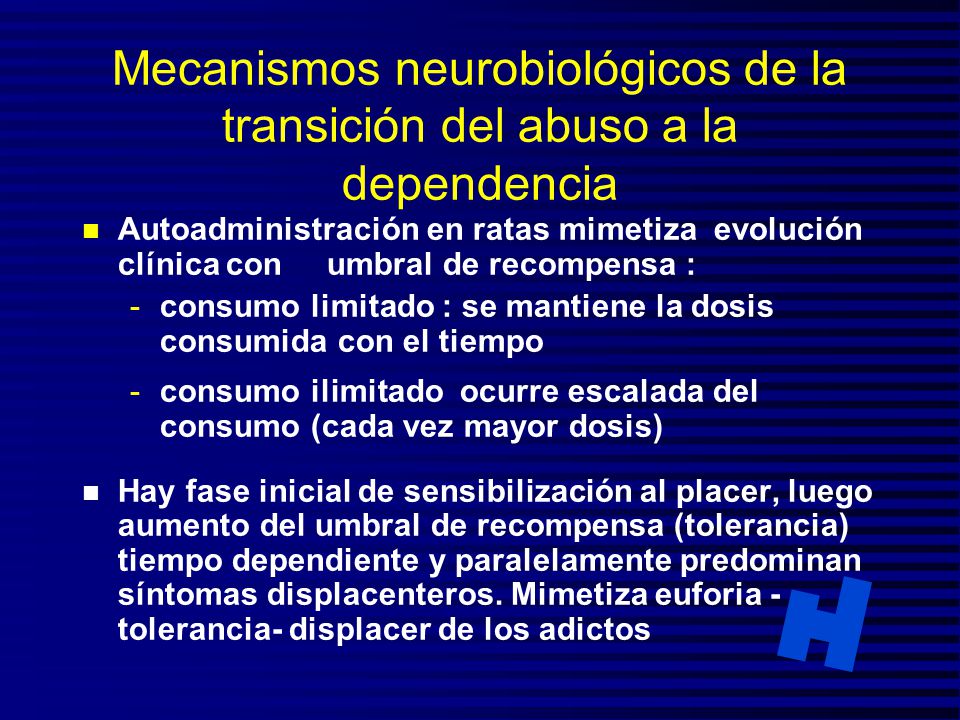 Mecanismos neurobiológicos de la transición del abuso a la dependencia