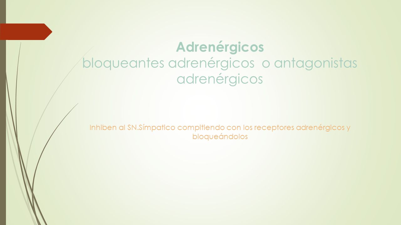 Adrenérgicos bloqueantes adrenérgicos o antagonistas adrenérgicos